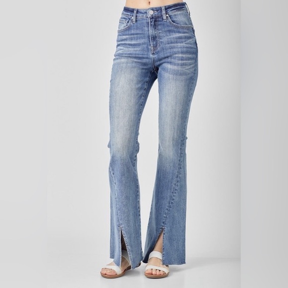 Risen Twisted Delight Split Hem Jeans - Picture 1 of 2